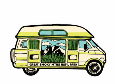 Van of Holding Mtn/Pine Sticker with Hole Punch
