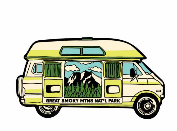 Van of Holding Mtn/Pine Sticker with Hole Punch